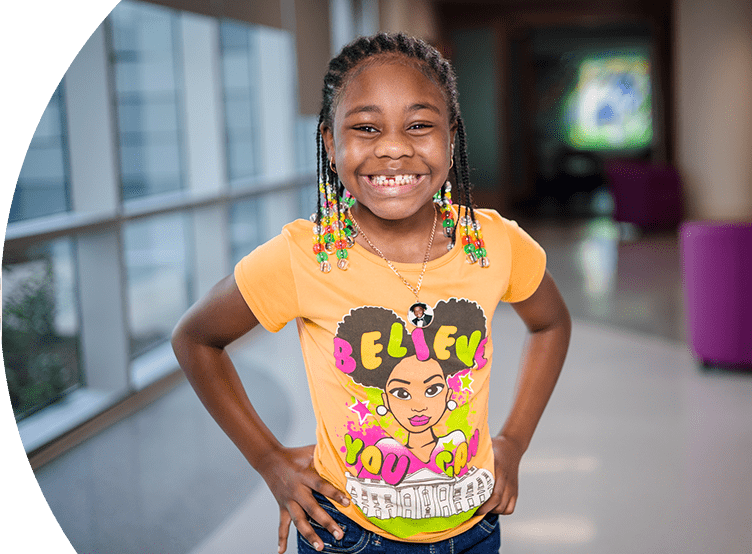 Smiling girl at a local children’s hospital.