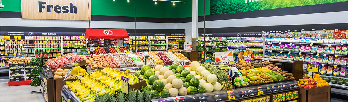 Grocery store produce section