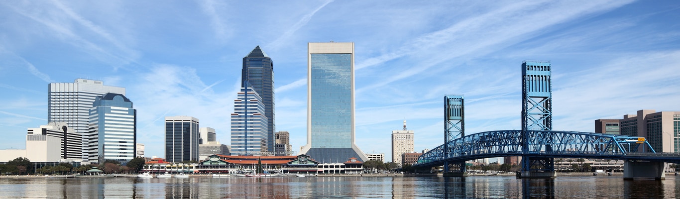Jacksonville Downtown Skyline during the day.